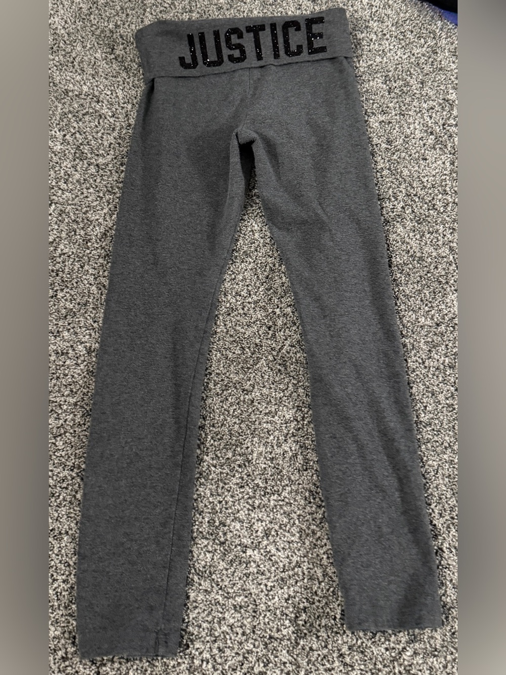 Gray Justice cotton & elastane leggings size 10 #justice #activewear